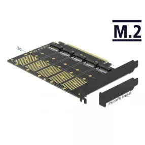   Delock PCI Express x16-kártya > 5 x belső M.2 aljzat B nyílással / SATA (DL-90435)