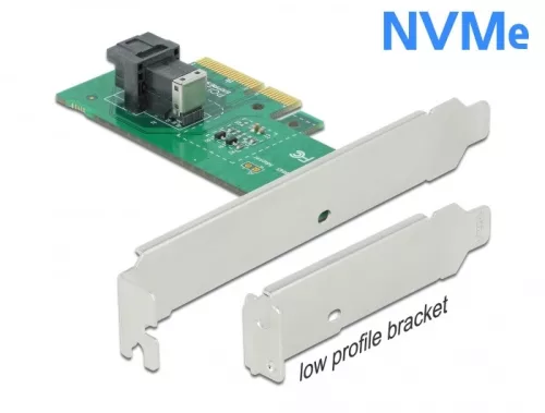 Delock PCI Express x4 Card - 1 x belső NVMe SFF-8643 - alacsony profilú formatényező (DL-90437)