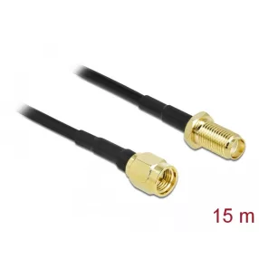   Delock Antennakábel RP-SMA-dugó - RP-SMA-hüvely LMR/CFD100, 15 m low loss (DL-90444)