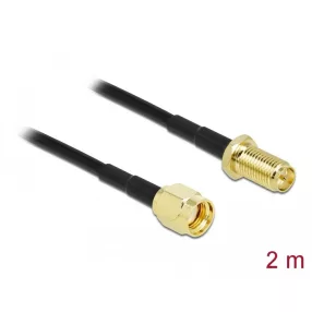   Delock Antennakábel RP-SMA-dugó - RP-SMA-hüvely LMR/CFD100 2 m low loss (DL-90445)