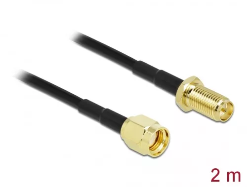 Delock Antennakábel RP-SMA-dugó - RP-SMA-hüvely LMR/CFD100 2 m low loss (DL-90445)