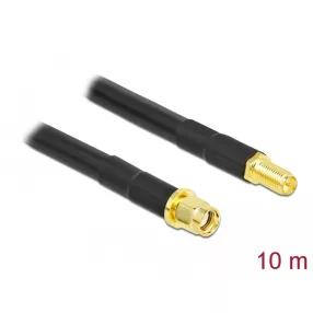   Delock antennakábel RP-SMA apa RP-SMA anya LMR/CFD300 10 m alacsony veszteséggel (DL-90446)