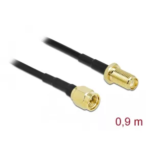   Delock Antennakábel SMA-dugó - SMA-hüvely LMR/CFD100, 0,9 m low loss (DL-90447)