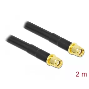   Delock Antennakábel, RP-SMA-dugó apa RP-SMA-dugó, LMR/CFD300 2 m low loss (DL-90454)