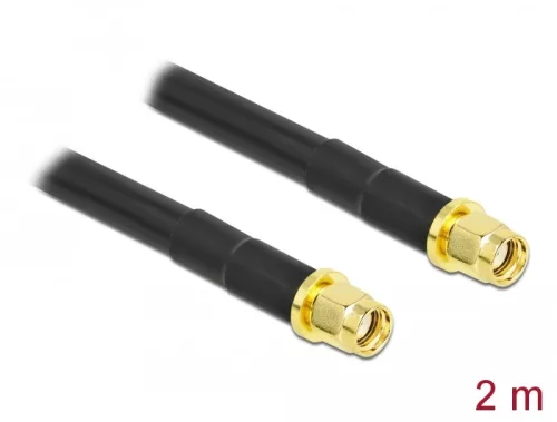 Delock Antennakábel, RP-SMA-dugó apa RP-SMA-dugó, LMR/CFD300 2 m low loss (DL-90454)