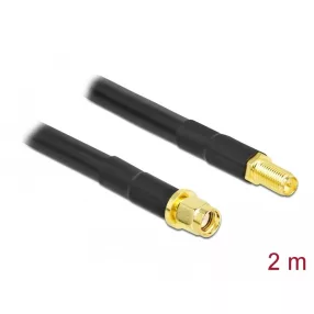   Delock antennakábel RP-SMA apa RP-SMA anya LMR/CFD300 2 m alacsony veszteséggel (DL-90464)