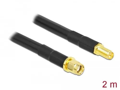 Delock antennakábel RP-SMA apa RP-SMA anya LMR/CFD300 2 m alacsony veszteséggel (DL-90464)