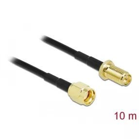   Delock Antennakábel RP-SMA-dugó - RP-SMA-hüvely LMR/CFD100 10 m low loss (DL-90465)