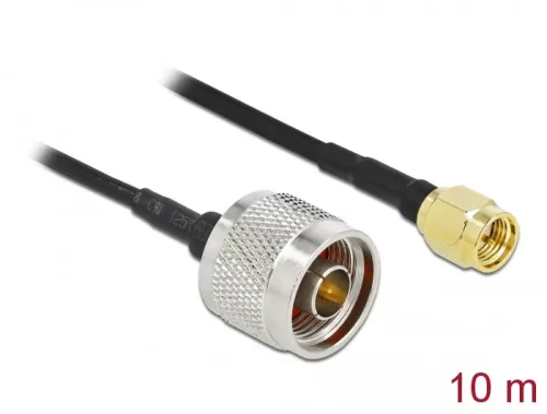 Delock Antenna kábel N-dugó apa SMA-dugó LMR/CFD100 10 m low loss (DL-90468)
