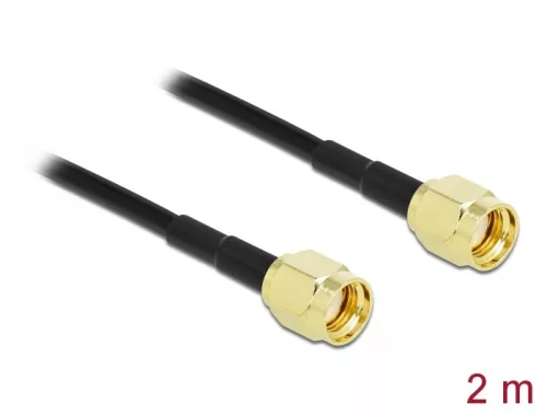 Delock Antennakábel RP-SMA-dugó - RP-SMA-dugó LMR/CFD100, 2 m (DL-90477)