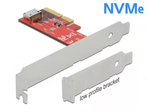 Delock PCI Express x4-kártya > 1 x belső OCuLink SFF-8612 - alacsony profilú formatényező (DL-90482)