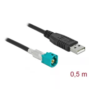   Delock Kábel HSD Z apa - A-típusú USB 2.0 apa 0,5 m (DL-90489)