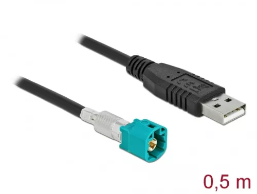 Delock Kábel HSD Z apa - A-típusú USB 2.0 apa 0,5 m (DL-90489)