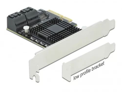 Delock 5 portos SATA PCI Express x4 Kártya - alacsony profilú formatényező (DL-90498)