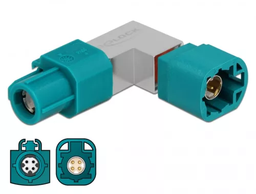 Delock Adapter HSD Z hüvely és HSD Z apa ívelt (DL-90526)