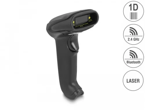 Delock Vonalkódolvasó 1D Laser 2,4 GHz-es, Bluetooth vagy USB-hez (DL-90564)