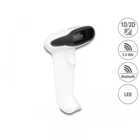   Delock Vonalkódolvasó 1D és 2D 2,4 GHz-es, Bluetooth vagy USB-hez - fehér (DL-90587)