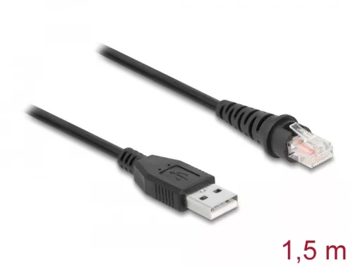 Delock RJ50   A-típusú USB 2.0 vonalkód olvasó kábel 1,5 m (DL-90598)