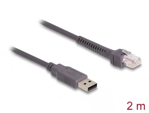 Delock RJ50   A-típusú USB 2.0 vonalkód olvasó kábel 2 m (DL-90599)