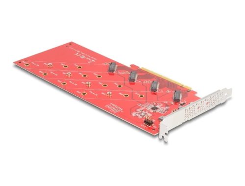Delock PCI Express x16 kártya - 4 x belső NVMe M.2 Key M 110 mm - elágazás