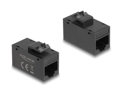 Delock Keystone modul, RJ45-aljzat - RJ45-aljzat, Cat.6A UTP fekete