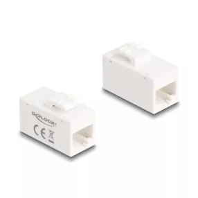   Delock Keystone modul, RJ45-aljzat - RJ45-aljzat, Cat.6A UTP fehér (DL-90639)