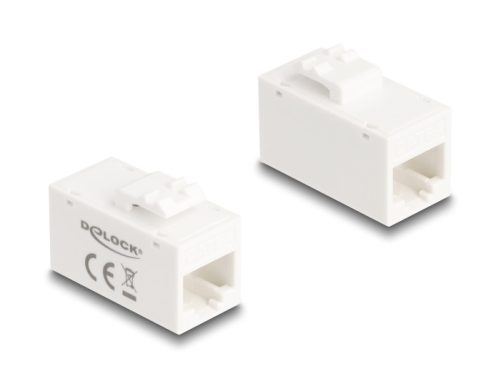 Delock Keystone modul, RJ45-aljzat - RJ45-aljzat, Cat.6A UTP fehér