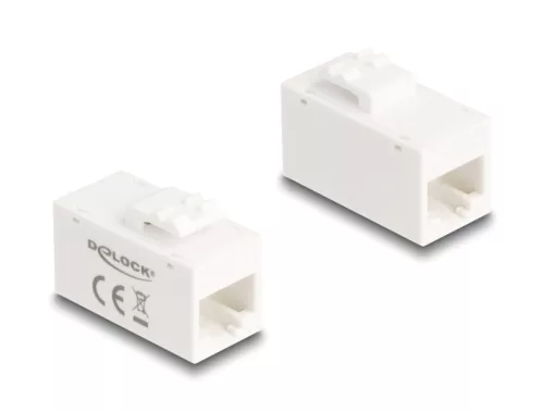 Delock Keystone modul, RJ45-aljzat - RJ45-aljzat, Cat.6A UTP fehér (DL-90639)