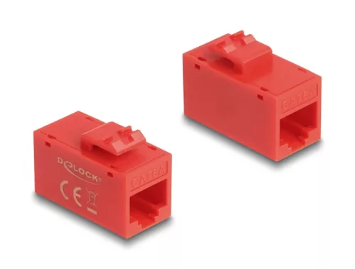 Delock Keystone modul, RJ45-aljzat - RJ45-aljzat, Cat.6A UTP piros (DL-90641)