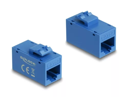 Delock Keystone modul, RJ45-aljzat - RJ45-aljzat, Cat.6A UTP kék (DL-90642)