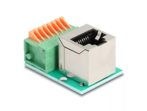 Delock RJ45 anya 90 -ban hajlított   sorkapocs lenyomó gombbal Cat.5e (DL-90653)