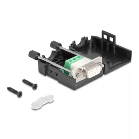   Delock Soros D-Sub 9 tűs anya - 3 tűs sorkapocs RS-232/RS-485/CANBUS házzal (DL-90655)
