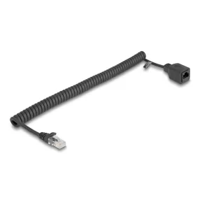   Delock RJ45 tekercses kábelcsatlakozó a jackhez Cat.5e UTP 1 m - 3 m fekete (DL-90672)