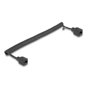   Delock RJ45 tekercselt kábel jack aljzatba Cat.5e UTP 1 m - 3 m fekete (DL-90673)