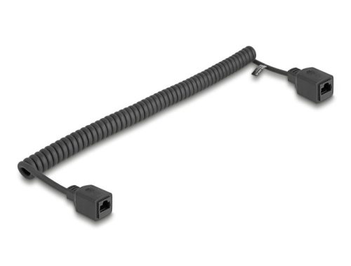 Delock RJ45 tekercselt kábel jack aljzatba Cat.5e UTP 1 m - 3 m fekete