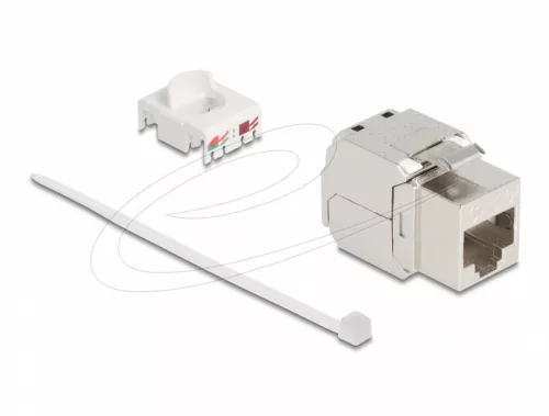 Delock Keystone modul RJ45 aljzat az LSA Cat.8.1-hez fémretesszel, szerszám nélkül (DL-90683)
