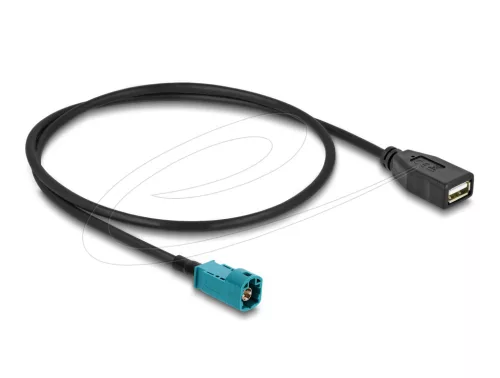Delock Kábel HSD Z apa - A-típusú USB 2.0 anya 0,5 m (DL-90702)