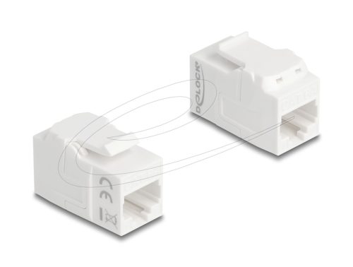 Delock Keystone modul összekötő RJ45 aljzat RJ45 aljzat, Cat.6A UTP, fehér