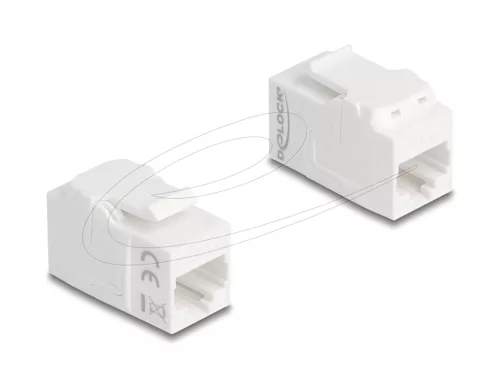 Delock Keystone modul összekötő RJ45 aljzat RJ45 aljzat, Cat.6A UTP, fehér (DL-90719)