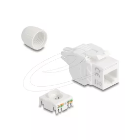   Delock Keystone modul RJ45 aljzat LSA Cat.6A UTP 180  szerszám nélküli, kábelátvezetővel (DL-90721)
