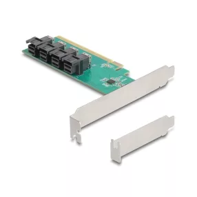   Delock PCI Express 16 kártya 4 x belső SFF-8643 NVMe-hez - elágazás - alacsony profilú formatényező (DL-90777)