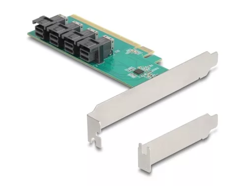 Delock PCI Express 16 kártya 4 x belső SFF-8643 NVMe-hez - elágazás - alacsony profilú formatényező (DL-90777)
