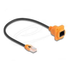   Delock D-Type RJ45 kábelcsatlakozó a jackhez Cat.5e UTP narancssárga / fekete 30 cm (DL-90804)
