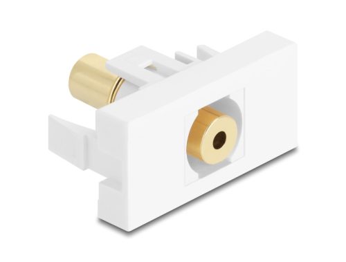 Delock Easy 45 Modul sztereó jack aljzat 3,5 mm 4 tűs sztereó jack aljzat 3,5 mm 4 tűs aranyozott fehér