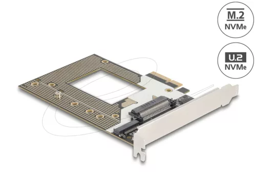 Delock PCI Express 4.0 x4 kártya - 1 x NVMe M.2 kulcs M 110 mm vagy U.2 csatlakozó (DL-90854)