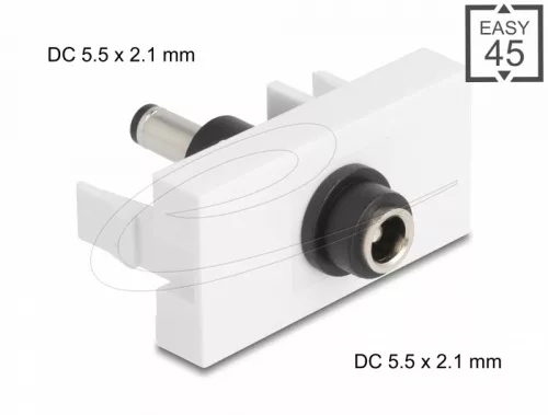 Delock Easy 45 modul DC 5,5 x 2,1 mm anya - DC 5,5 x 2,1 mm apa fehér (DL-90862)