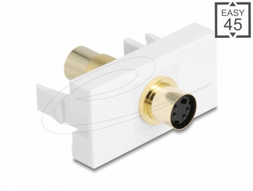 Delock Easy 45 Modul Mini-DIN 4 tűs anya-aljzat aranyozott fehér