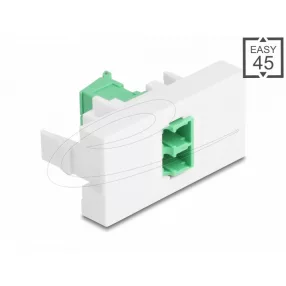   Delock Easy 45 modul LC Duplex anya LC Duplex anya, lézeres védelem flip belső zöld/fehér (DL-90875)