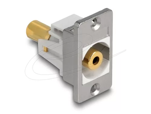 Delock panel tartó sztereó aljzat 3,5 mm-es 3 tűs sztereó jack aljzat 3,5 mm 3 tűs aranyozott ezüst / fehér (DL-90883)