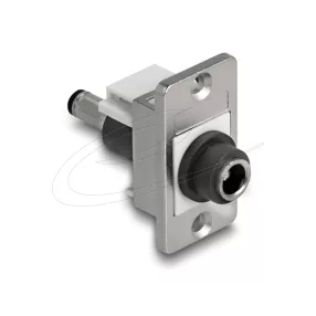   Delock panel tartó DC 5,5 x 2,1 mm-es anya DC 5,5 x 2,5 mm-es apa ezüst / fehér / fekete (DL-90885)